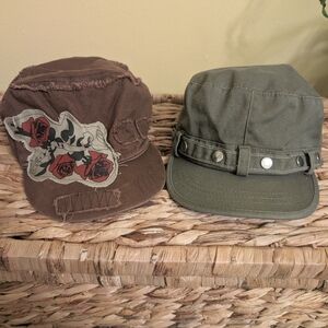 Bundle of 2 Women's Vintage  Cadet Hats One Size